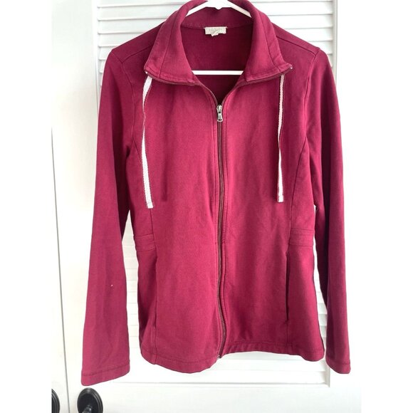 Talbots Red Fitted Zip Cotton Jacket with Pockets Women's Size M - Picture 1 of 8